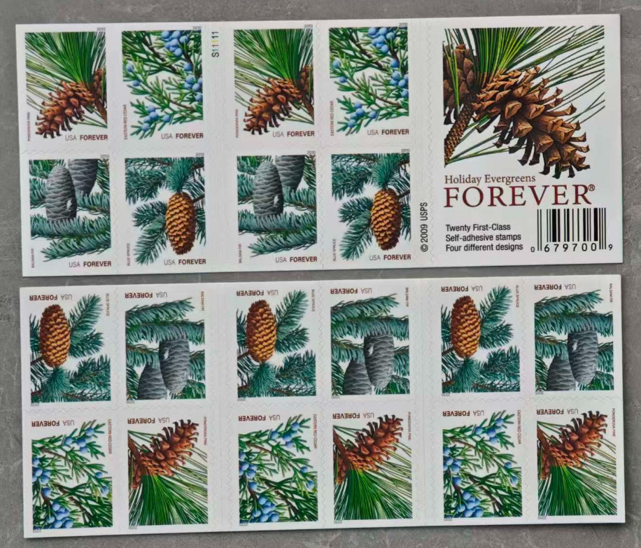 Forest Pine Cones Evergreen Forever Stamps (100pcs ) Holiday First Class MNH