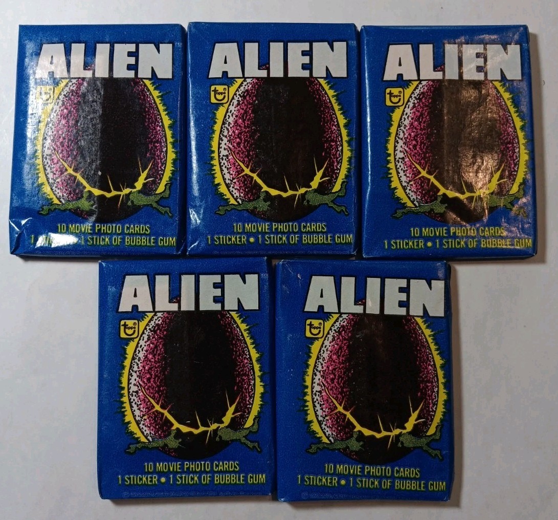 Lot of 5 1979 Topps Alien Unopened Wax Packs sealed