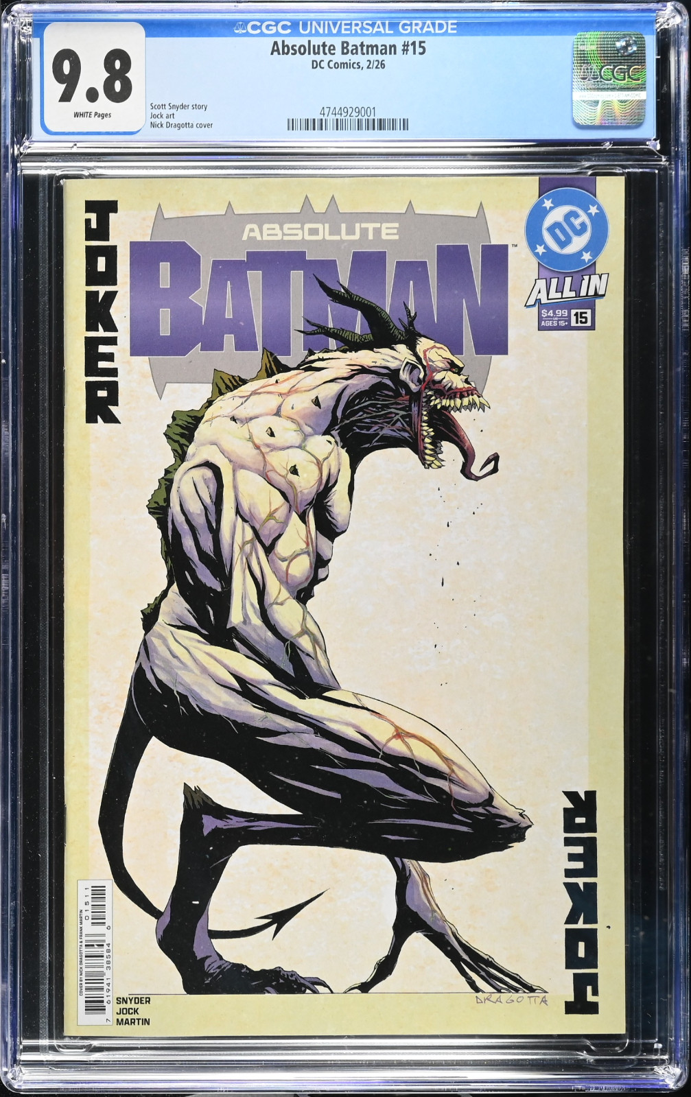 Absolute Batman #15 Cover A 1st Print CGC 9.8 🤡 FIRST JOKER 🤡