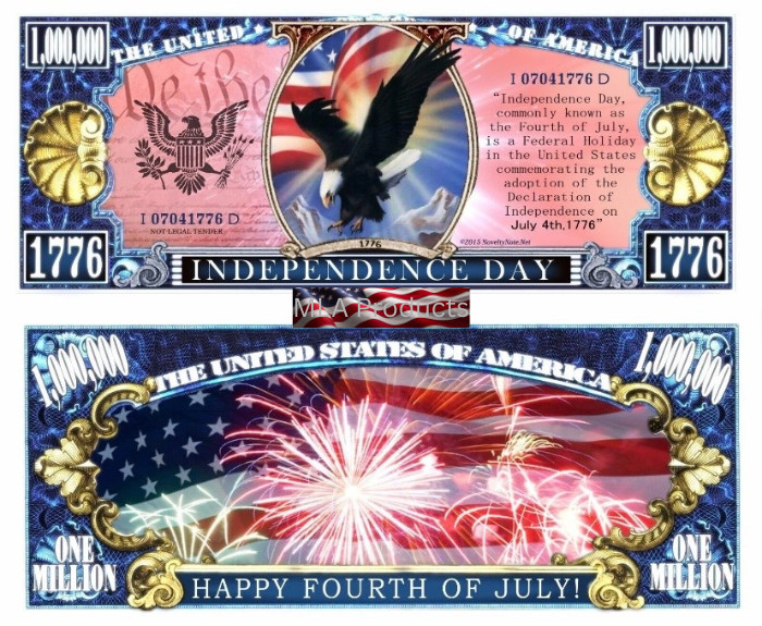 40 Pack USA Independence Money Collectible American Freedom Million Dollar Bills