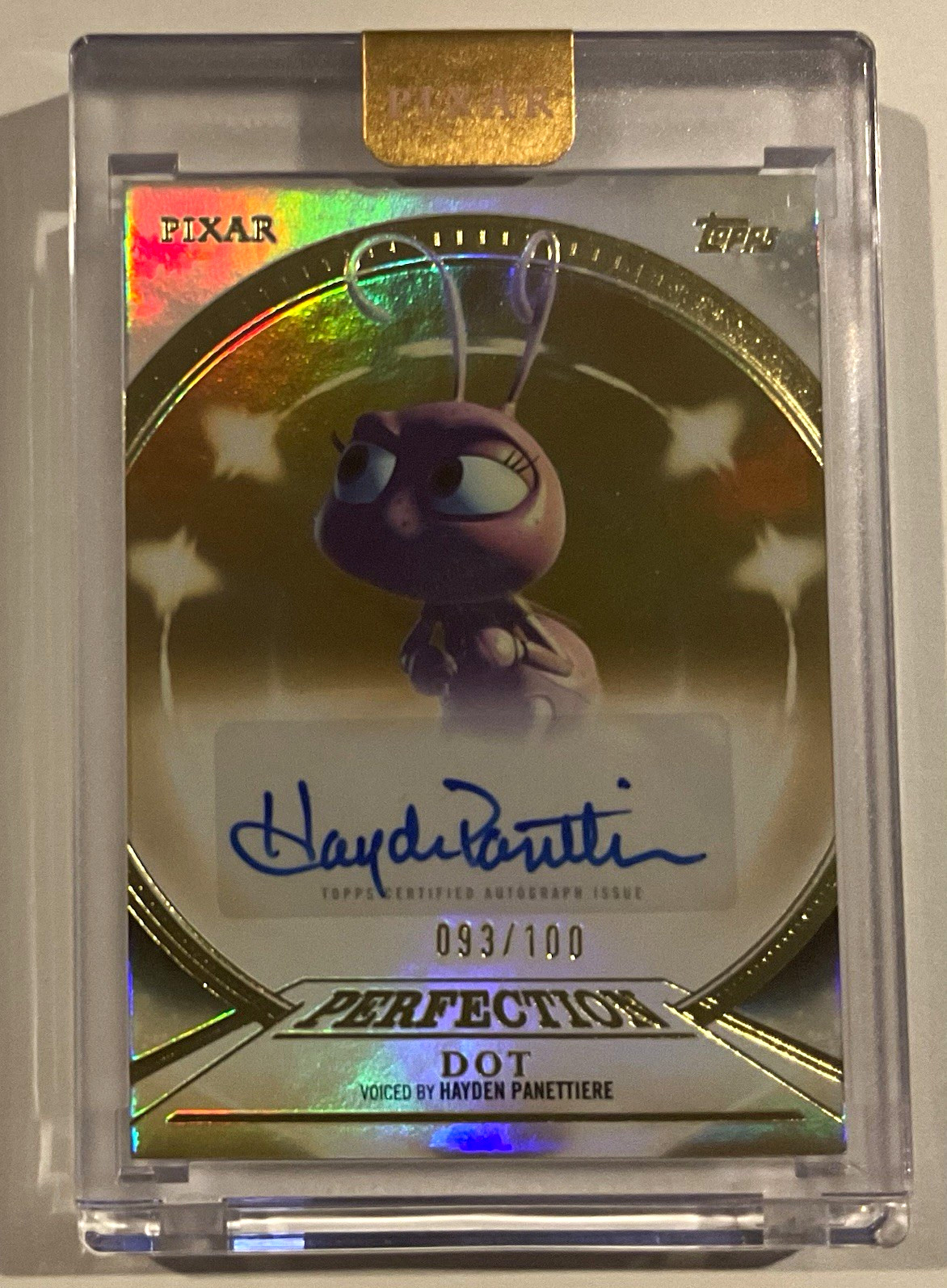 Topps 2025 Pixar Gold Dot voiced by Hayden Panettiere Auto 93/100 #PPA-HP