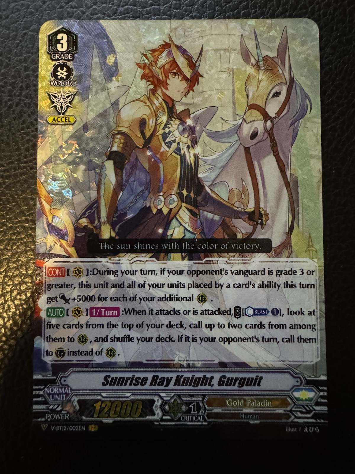 Sunrise Ray Knight, Gurguit VGE-V-BT12/002EN – Cardfight Vanguard Divine Lightni