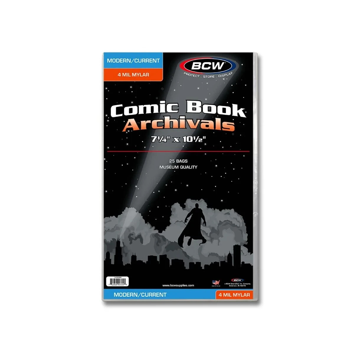 25 – Archivals Modern / Current 4-Mil Mylar Comic Book Bags by BCW