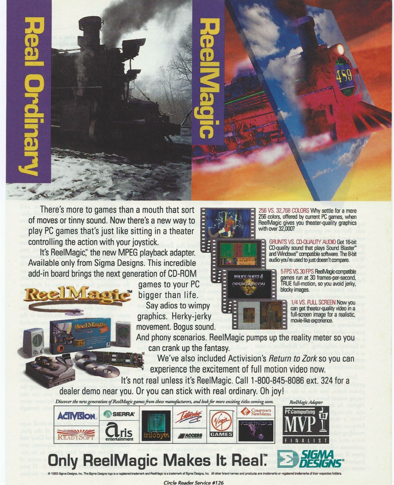 Vintage/Retro Sigma Designs ReelMagic Print Ad Promo 1994