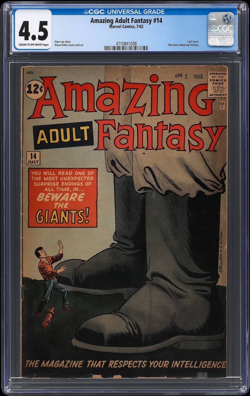 Amazing Adult Fantasy #14 CGC 4.5 1962 Last Issue before 1st Spider-man