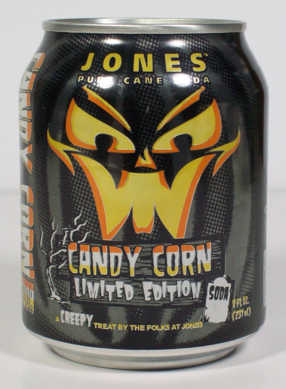 Jones Soda Candy Corn Limited Edition 8 oz Can Pure Cane Soda Creepy Treat