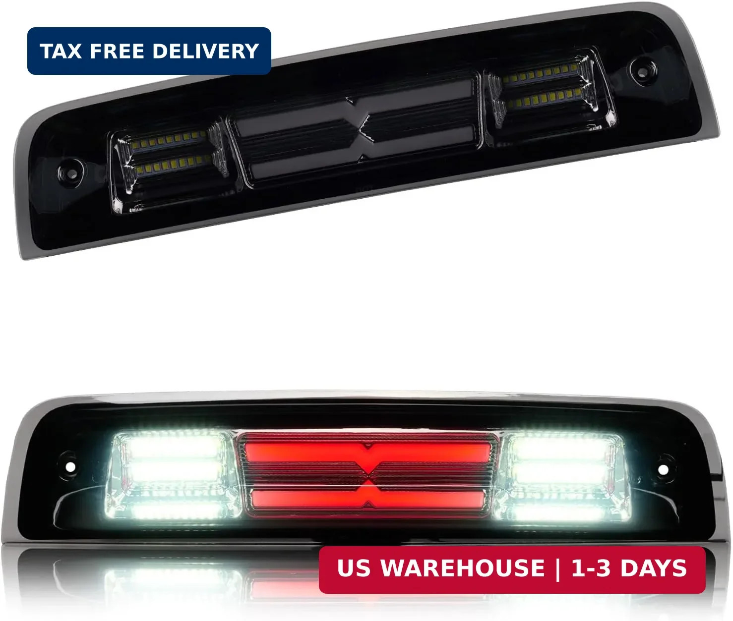 Third 3rd Brake Light LED for 2009-2017 Dodge Ram 1500, High Mount Rear Brake Li