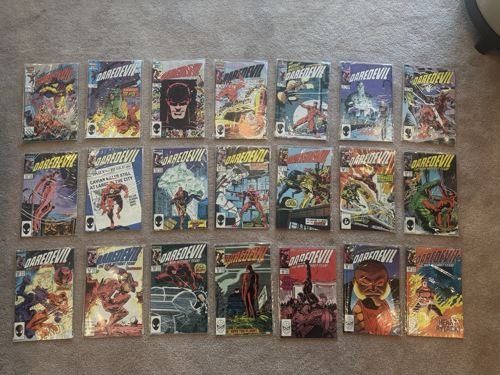 Marvel Comics Daredevil Comic Book Lot Copper Age (1984-1991) Bulk Lot 234-254