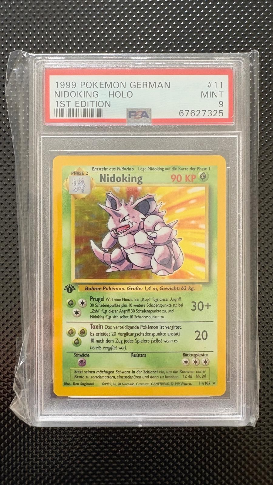 Nidoking 1st Edition – Pokemon Base Set 1999 – Holo German Vintage PSA 9