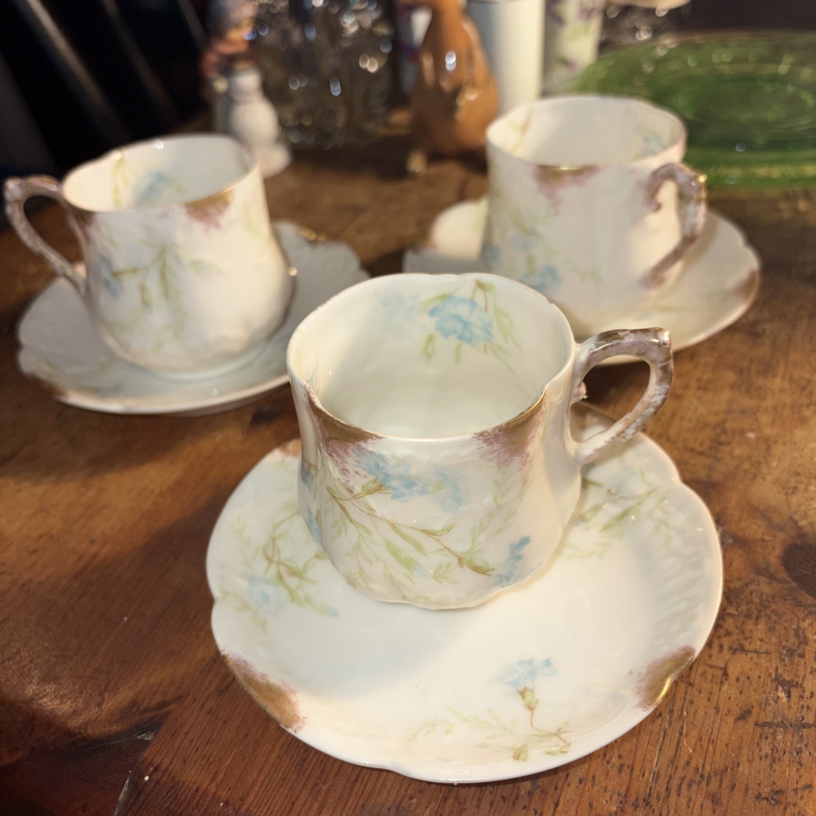 3 Vintage Charles Arhenfeldt Limoge Demitasse Cup And Saucer