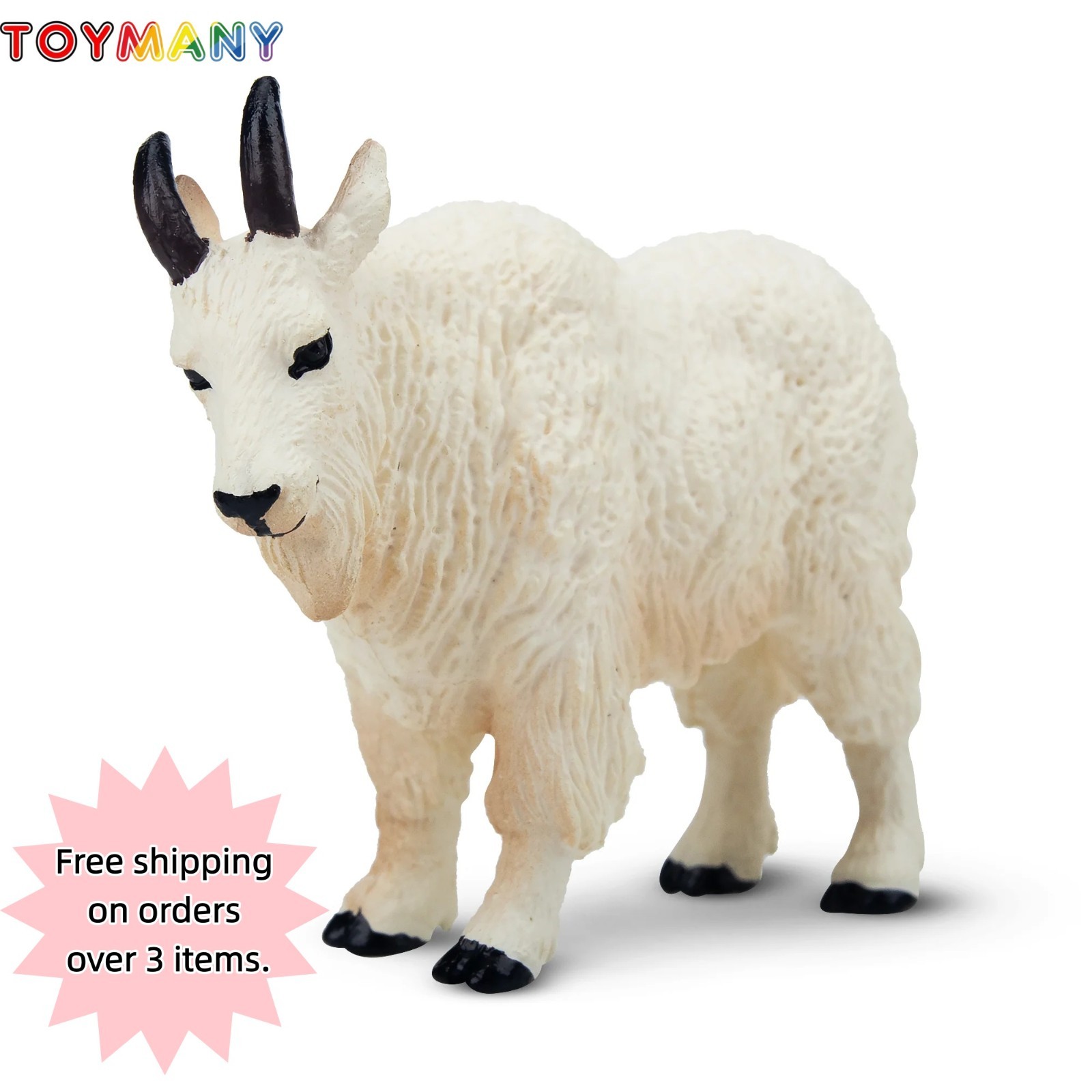 Toymany Mini Mountain Goat Realistic Farm Animal Figurine Collectible