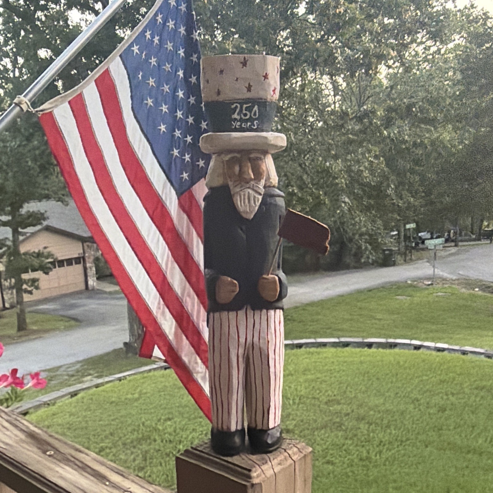 12” Uncle Sam Hand Carved Hand Painted Wood Figurine Signed Geneva C. Swift 2026