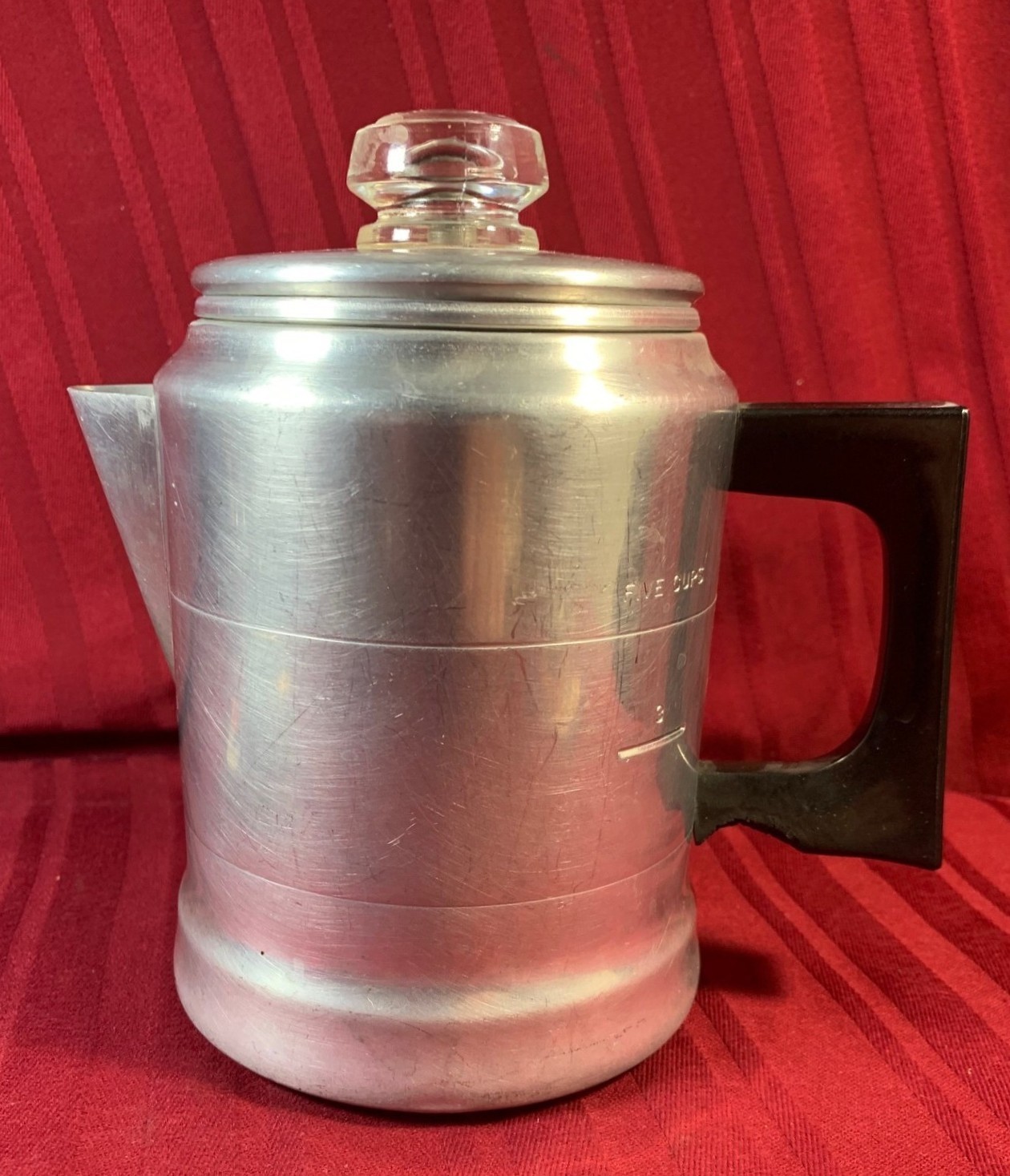Vintage Comet Aluminum Camping Stovetop Coffee Percolator Pot 5 Cup Capacity