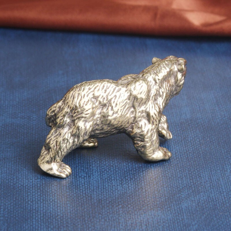 Solid Brass Bear Figurine Statue Animal Figurine Toys Desktop House Decoration
