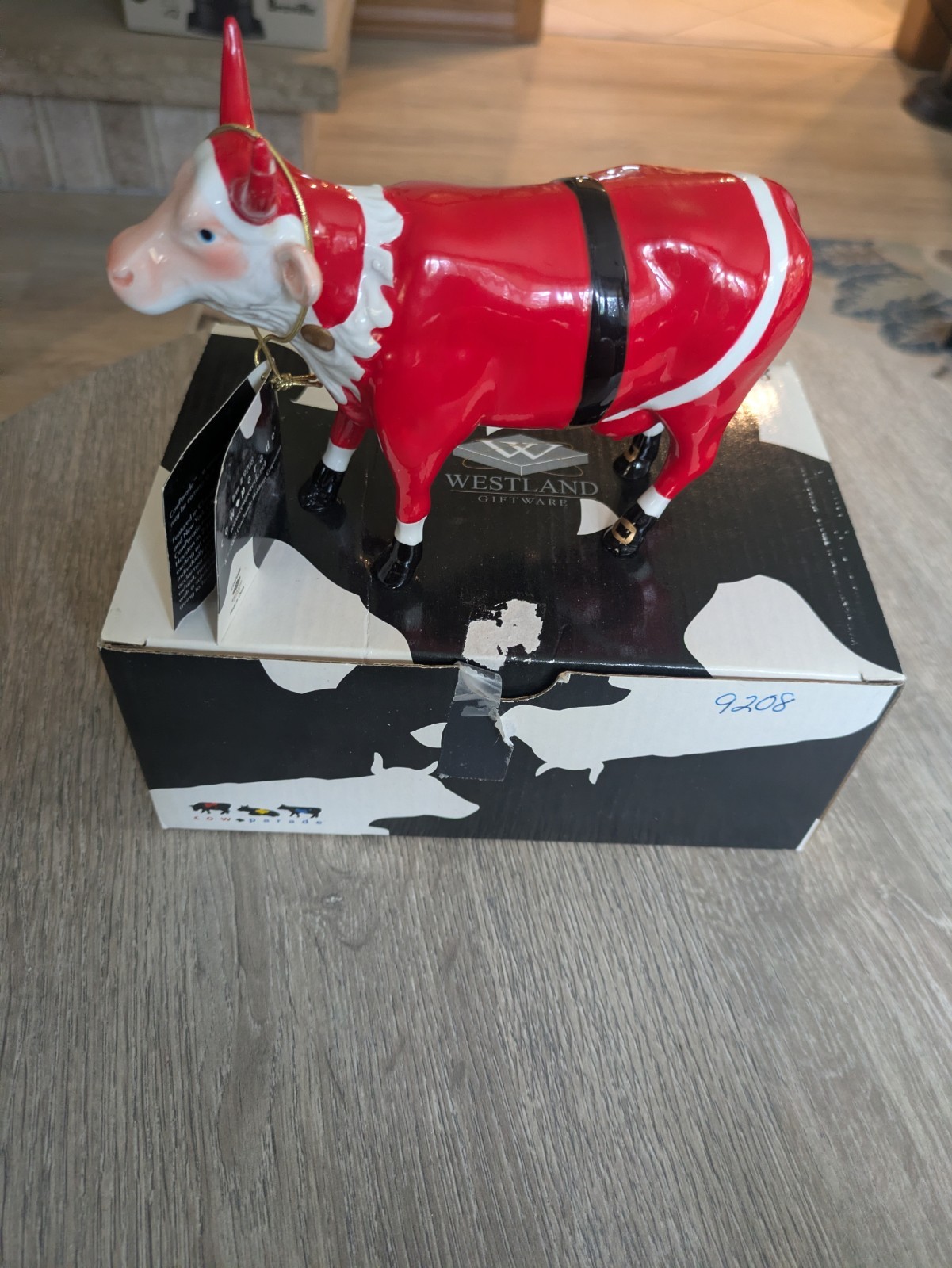 Cow Parade #9208 Santa Cow 2002 Figurine With Box And Original Tag