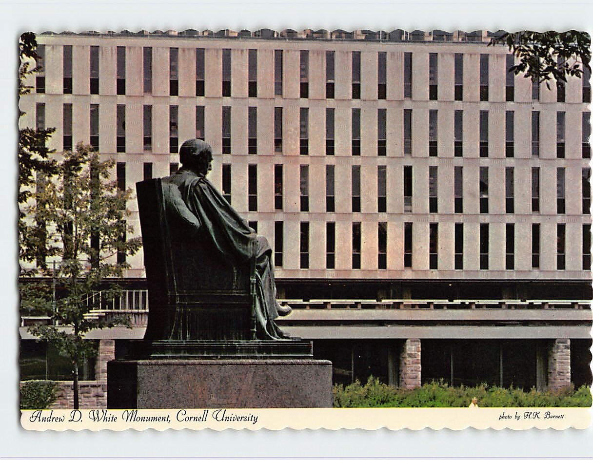 Postcard Andrew D. White Monument, Cornell University, Ithaca, New York