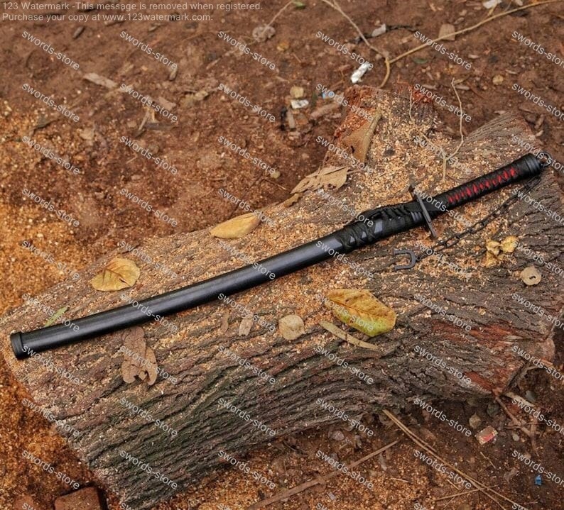 Japanese Tanjiro Katana Swords Demon Slayer Samurai W Scabbard Viking Cosplay