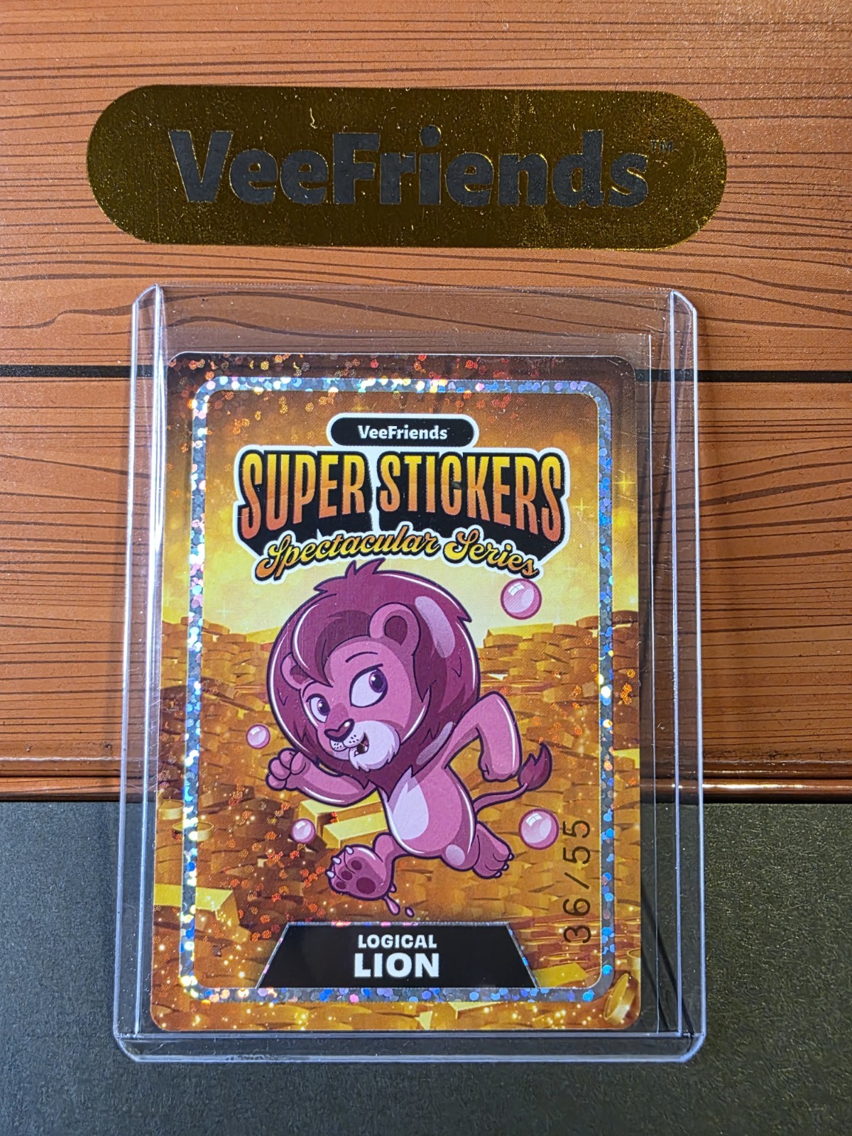 Logical Lion VeeFriends Super Stickers Spectacular Series Bubblegum on Gold /55