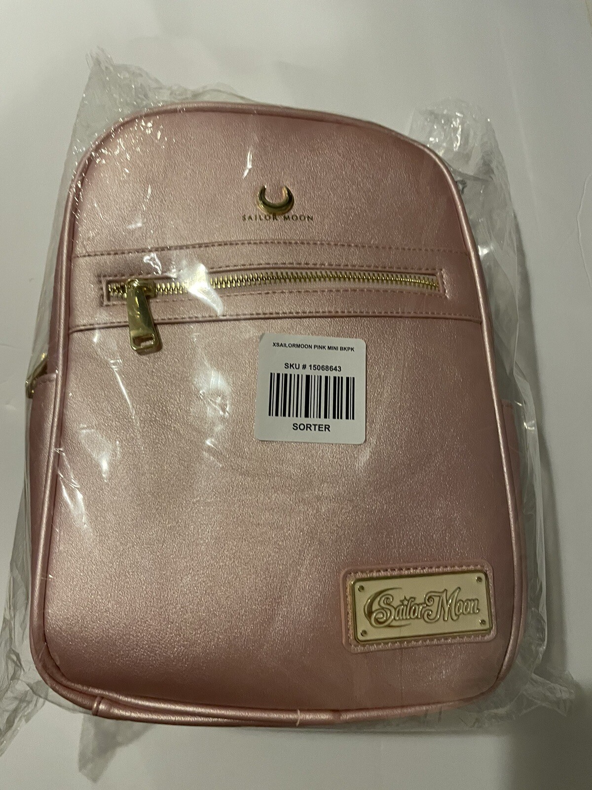 Loungefly Pink Sailor Moon Spiral Heart Moon Rod Mini Backpack New