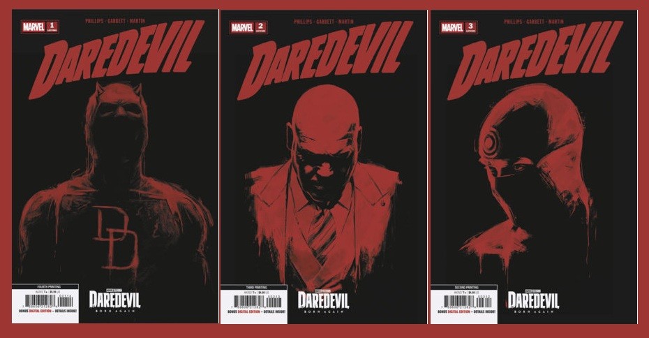 TELEVISION VARIANT SET DAREDEVIL #1 2 3 ~ 4th 3rd 2nd print MARVEL NM 7/29/26 🔥
