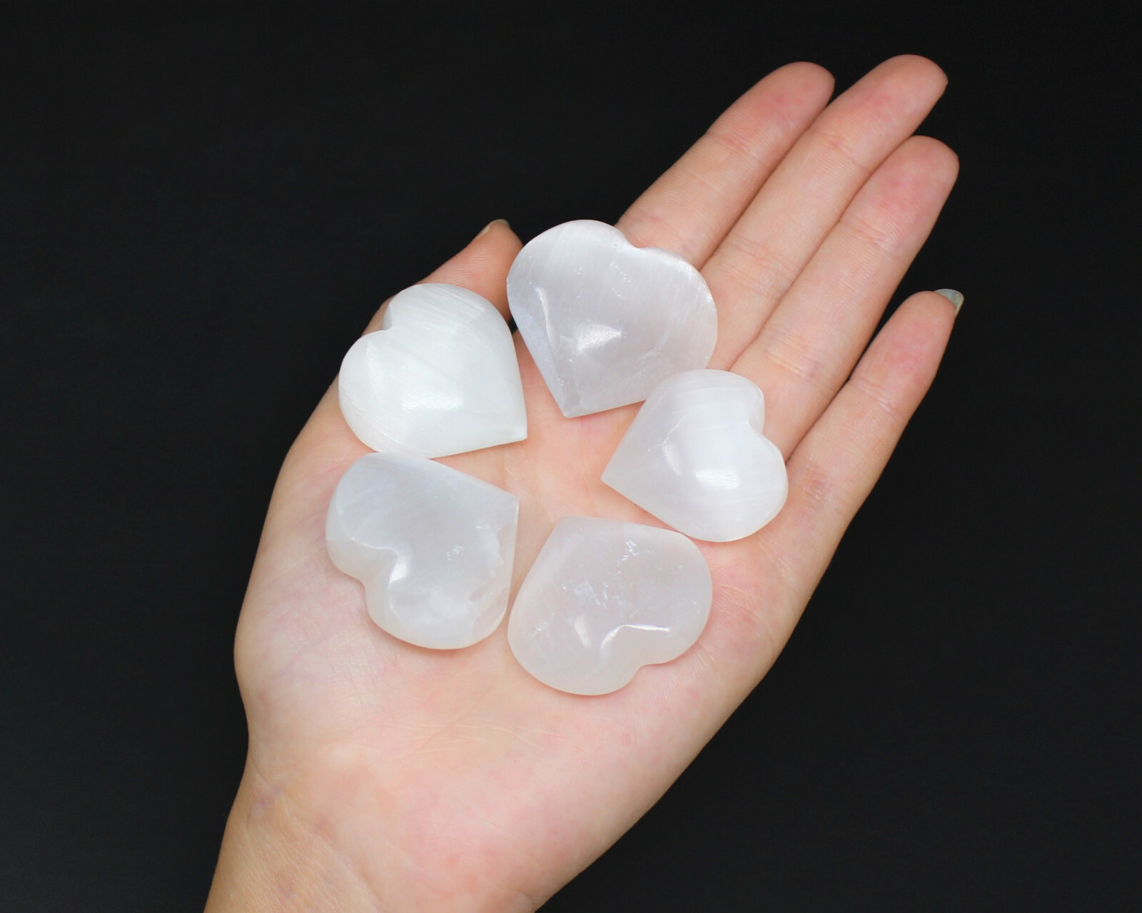 Selenite Heart: 0.75 – 1″ (Crystal Heart, Puffed, Stone Heart, White Selenite)