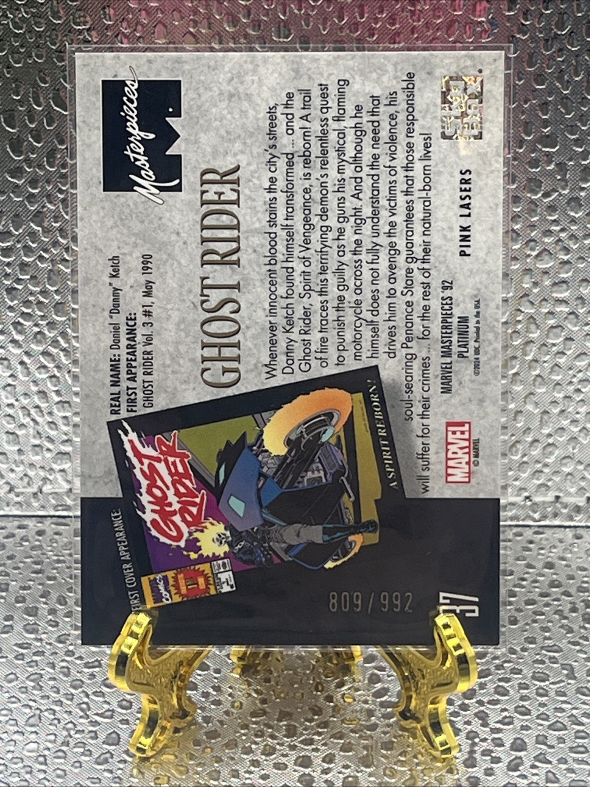 Ghost Rider – 2024 Upper Deck Marvel Masterpieces ’92 #37 Pink Lasers /992