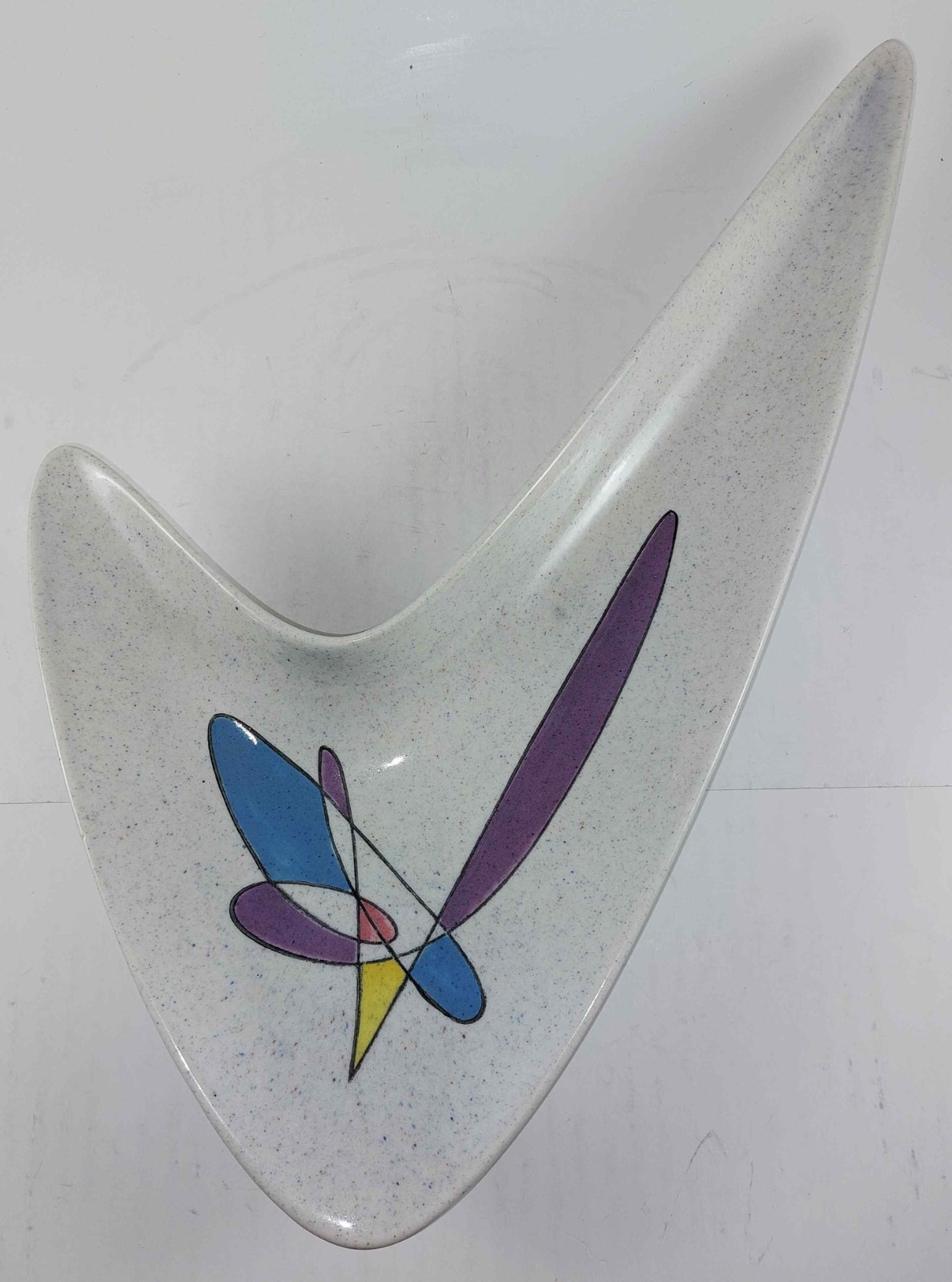 VINTAGE MCM CERAMIC METLOX POPPYTRAIL MOBILE BOOMERANG JAWBONE SERVING DISH BOWL