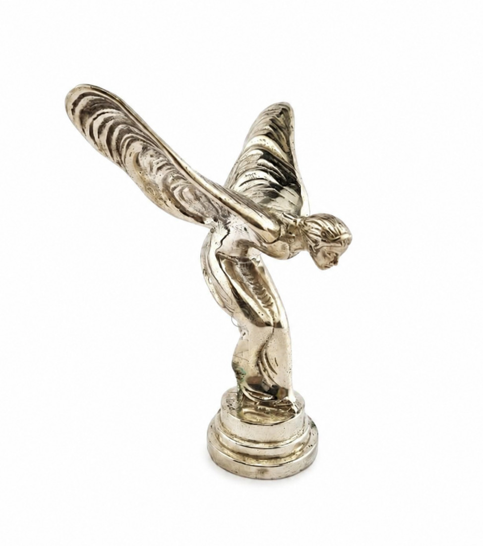 Rolls-Royce Flying Lady Spirit of Ecstasy Statue – 9″ (22cm) Silver Nickel