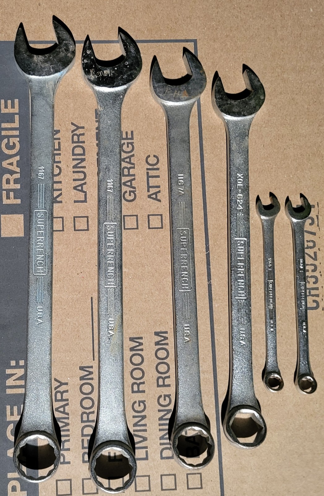Williams Superrench Combination Wrench. USA 7/8, 13/16, 3/4, 11/32, 5/16 5 Pcs