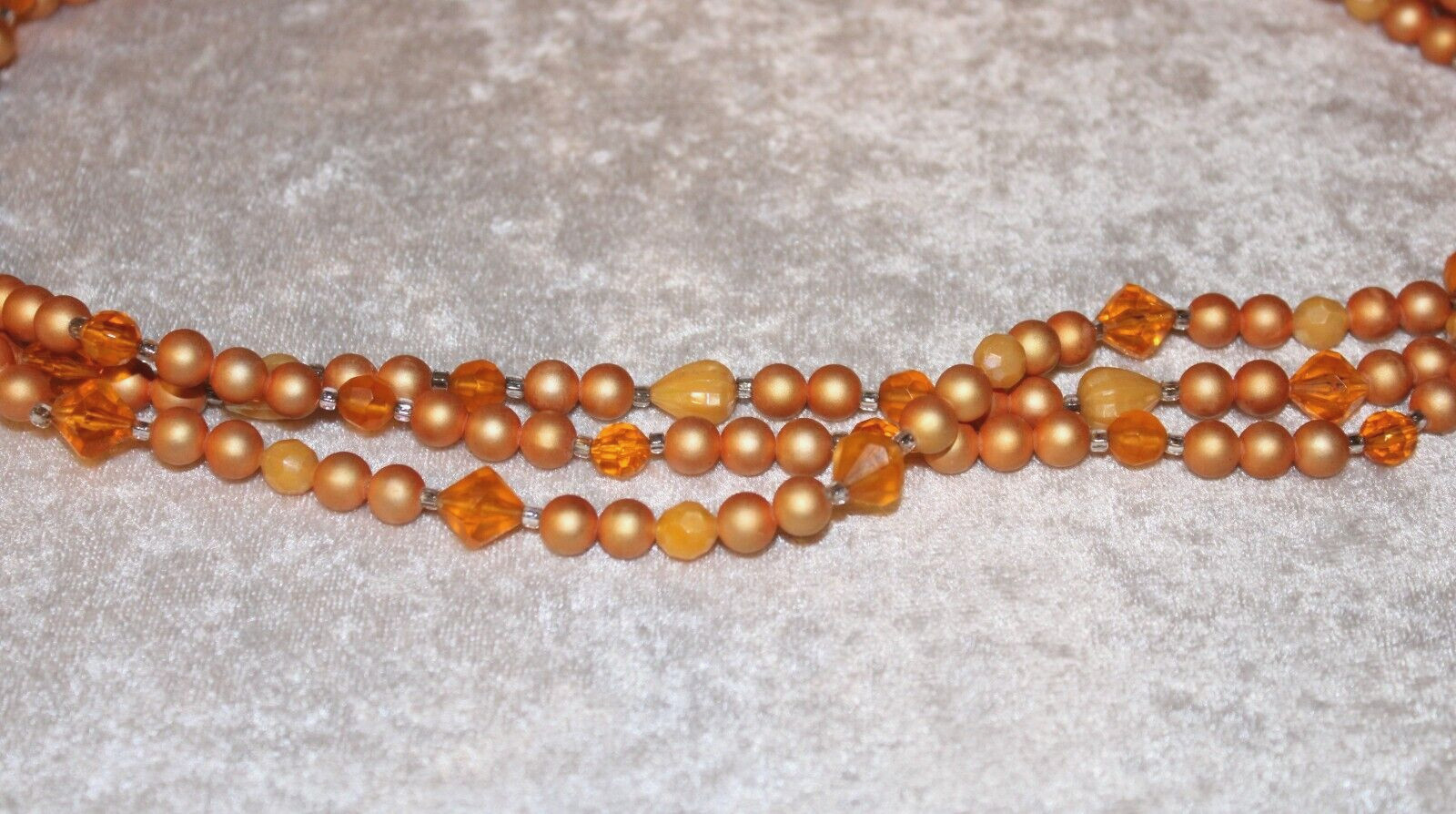VTG Multi-Strand Orange Beaded Necklace Costume Jewelry Tangerine
