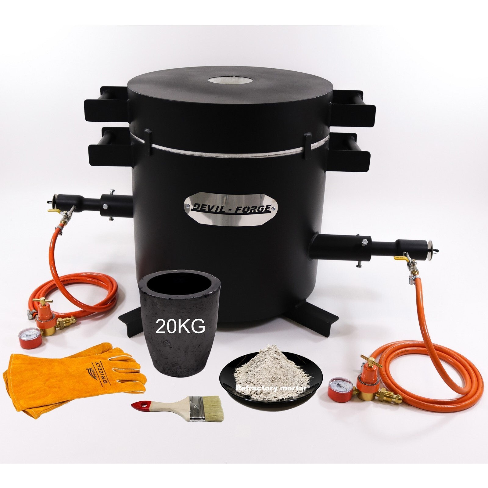 FB3Hb–20KG GAS METAL MELTING FURNACE Propane Forge Copper Brass Bronze Crucible