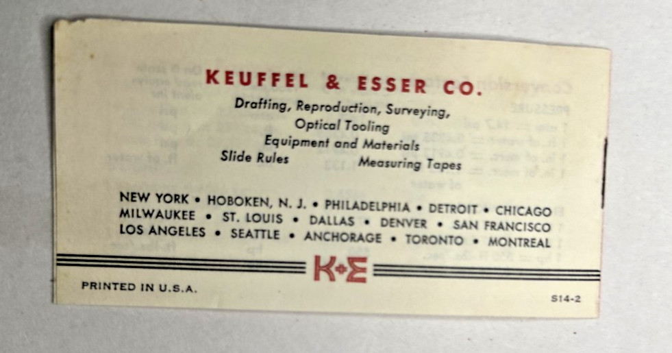 K&E 68-2047 Log Log Duplex Decitrig Slide Rule with Case Manual USA
