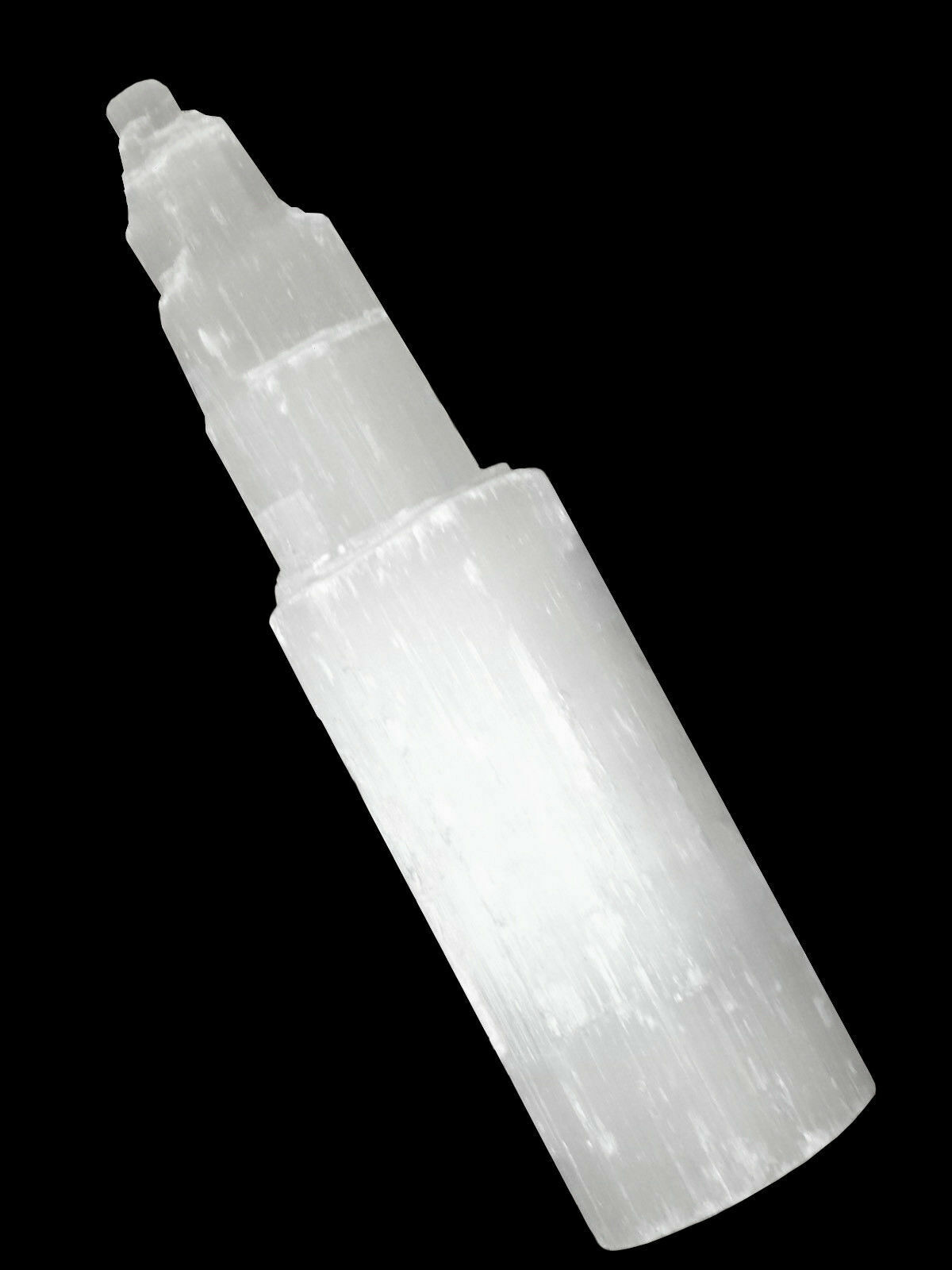Large SELENITE TOWER Rough 8″ inch Crystal Morocco Natural Carved Healing Energy