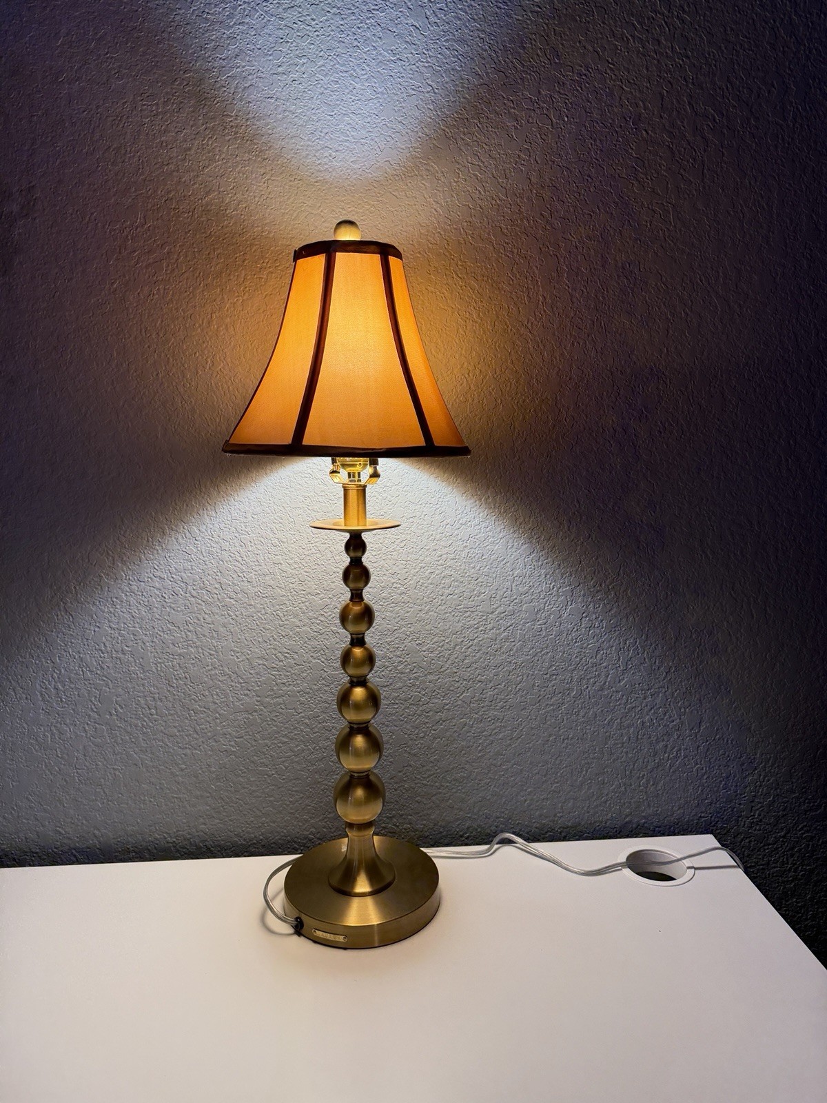 Rare Vintage Ralph Lauren Brushed Gold Stacked Ball Lamp.