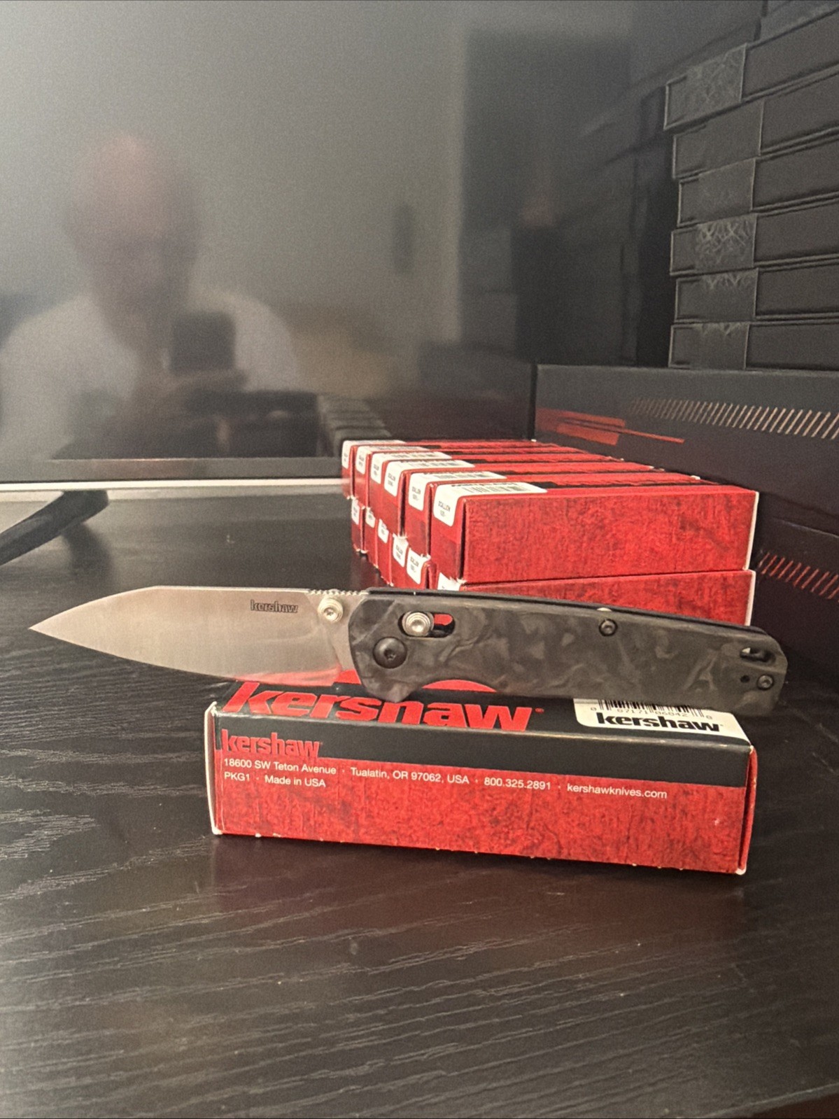 Kershaw Bel Air Manual Axis Lock DLC Magnacut Reverse Tanto CF Camo Scales