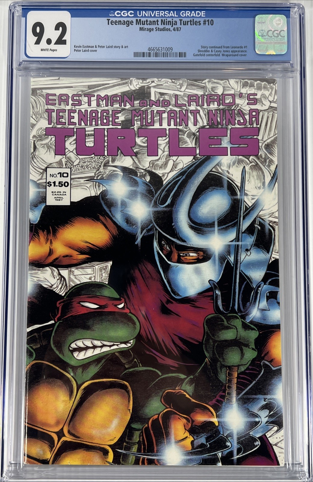 Teenage Mutant Ninja Turtles #10 CGC 9.2 Eastman/Laird Shedder Mirage 1987 B&W