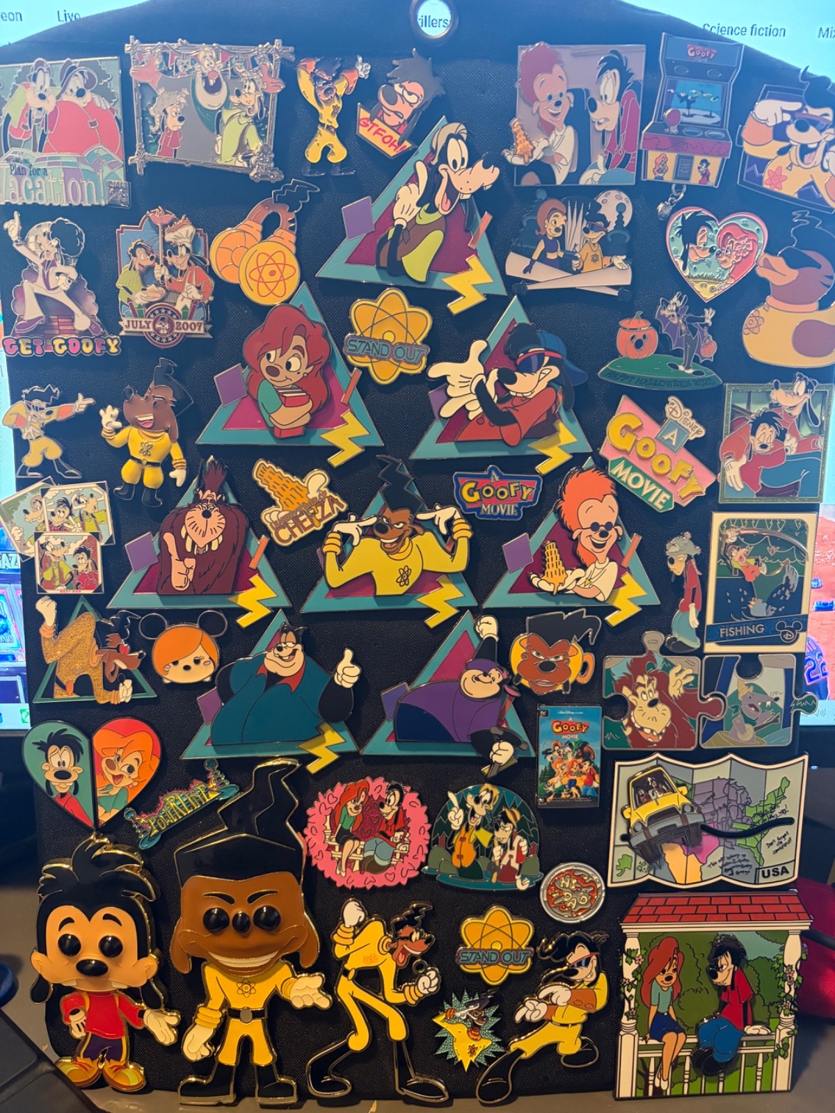 assortment of 50 goofy movie pins