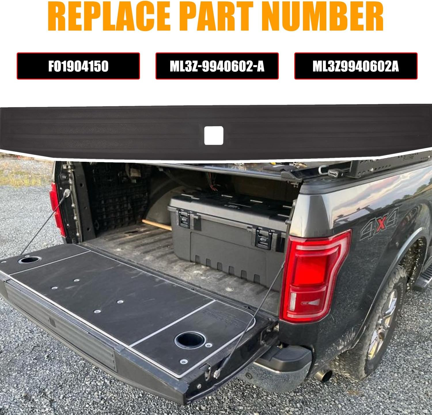 Tailgate Molding Top Trim Cap Compatible with 2021 2022 2023 2024 2025 Ford F150