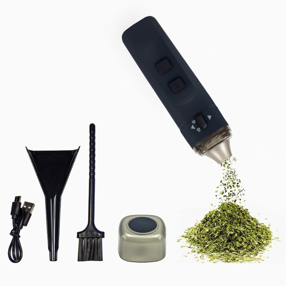 Electrical Metal Grinder Automatic Tobacco Herb Crusher Gunmetal *USA SELLER