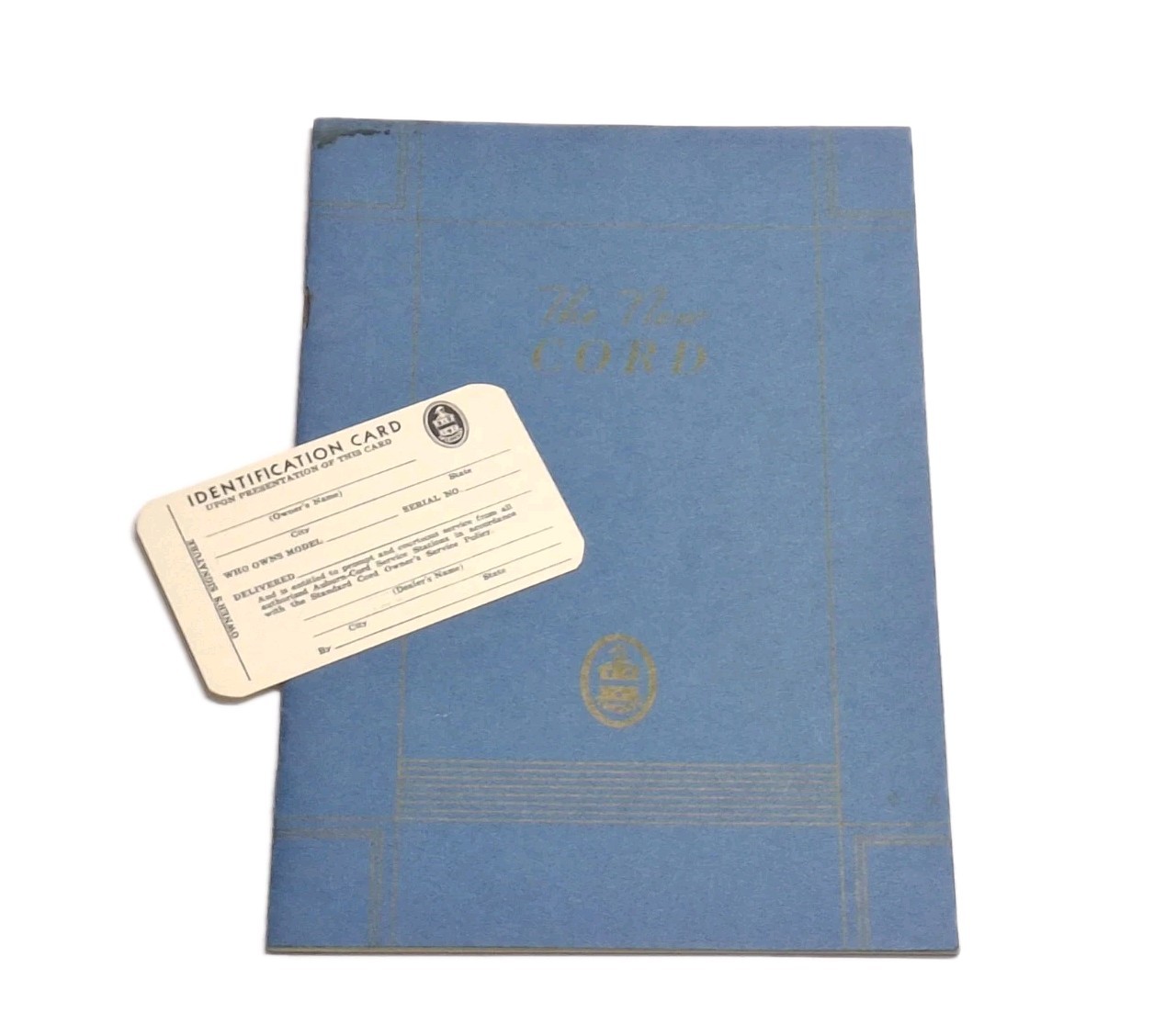The Cord Catalog Car Brochure Sales Booklet Early 1900’s + Identification Card