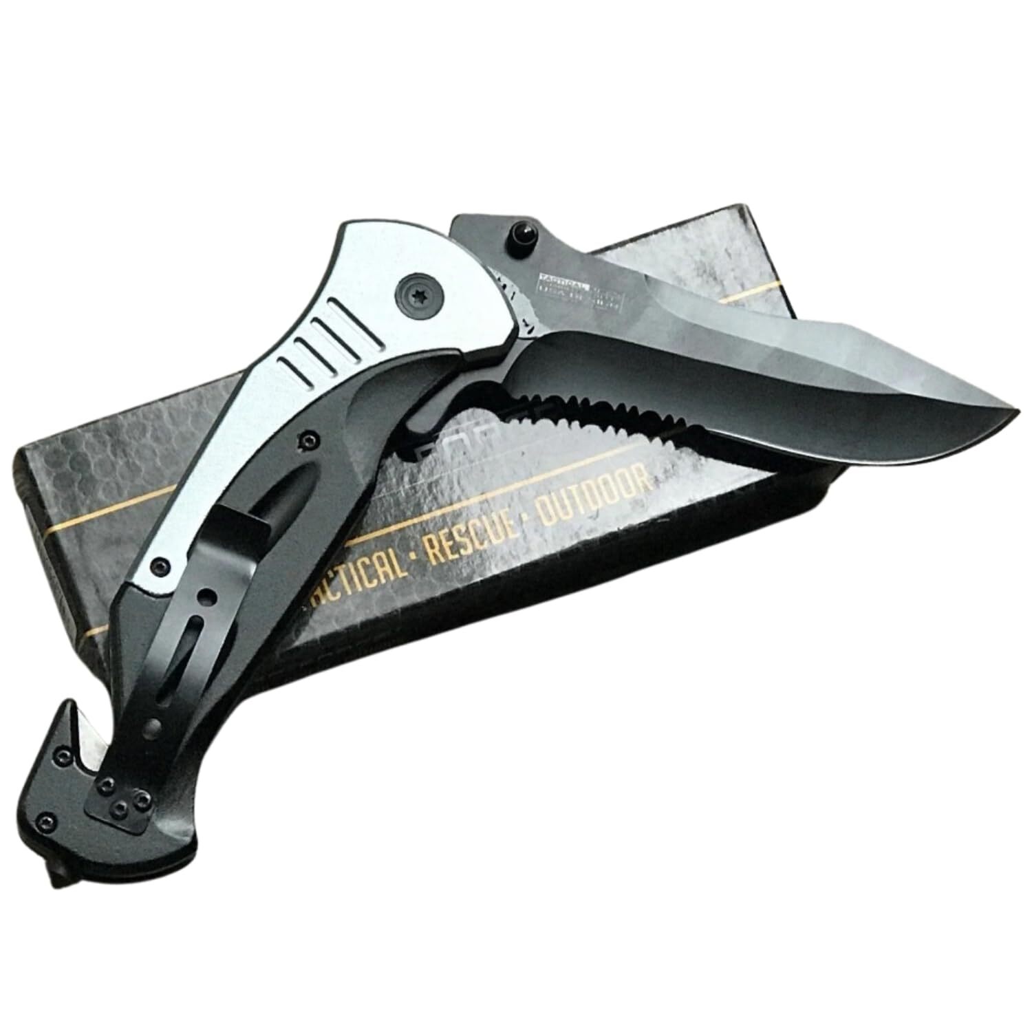 Tac-force Extra Large Grey Folding Blade Pocket Knife 10.5-inch