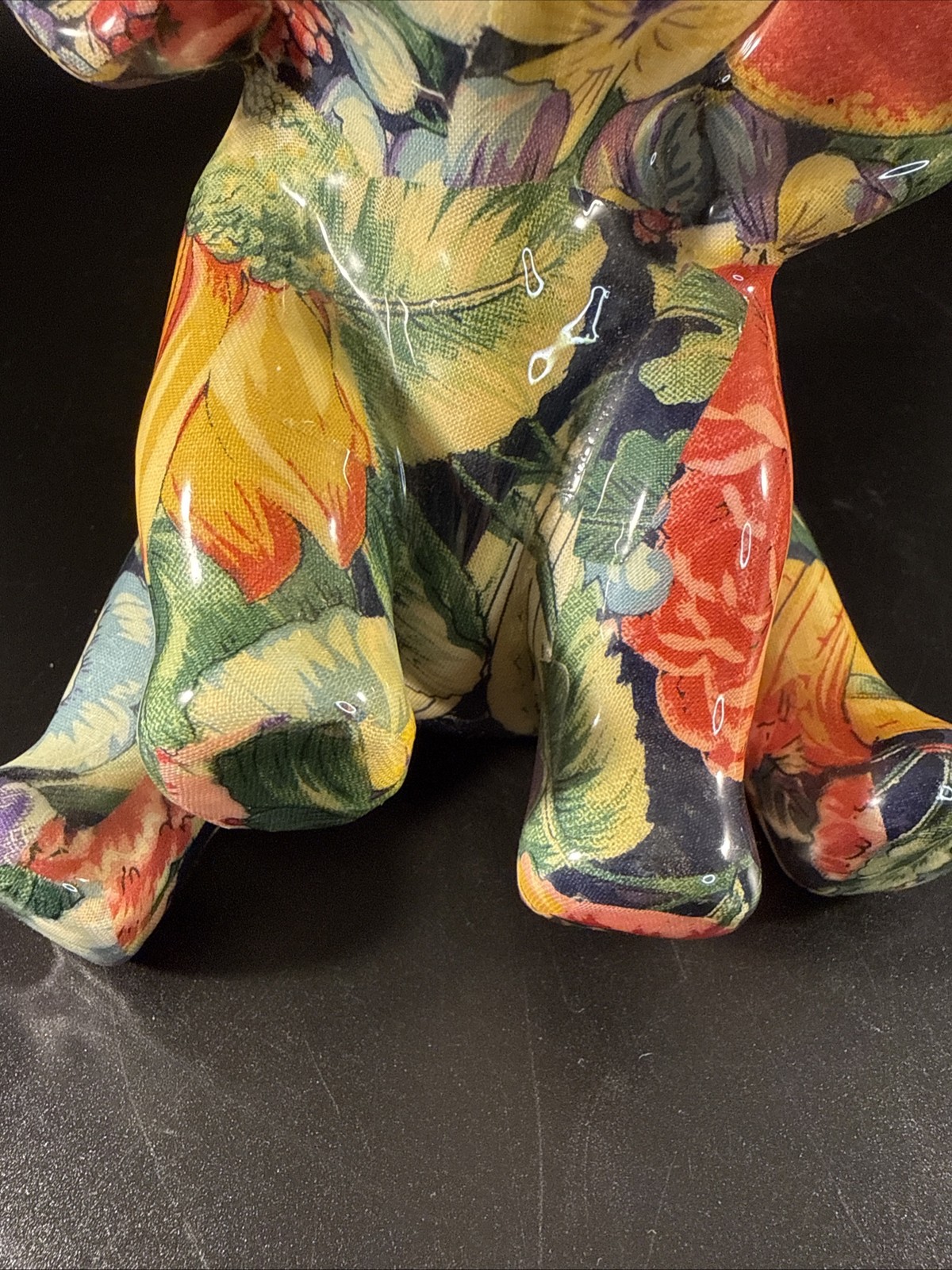 Vintage Elephant Patchworks By Joan Baker Designs Fruit & Florals 7” Tall