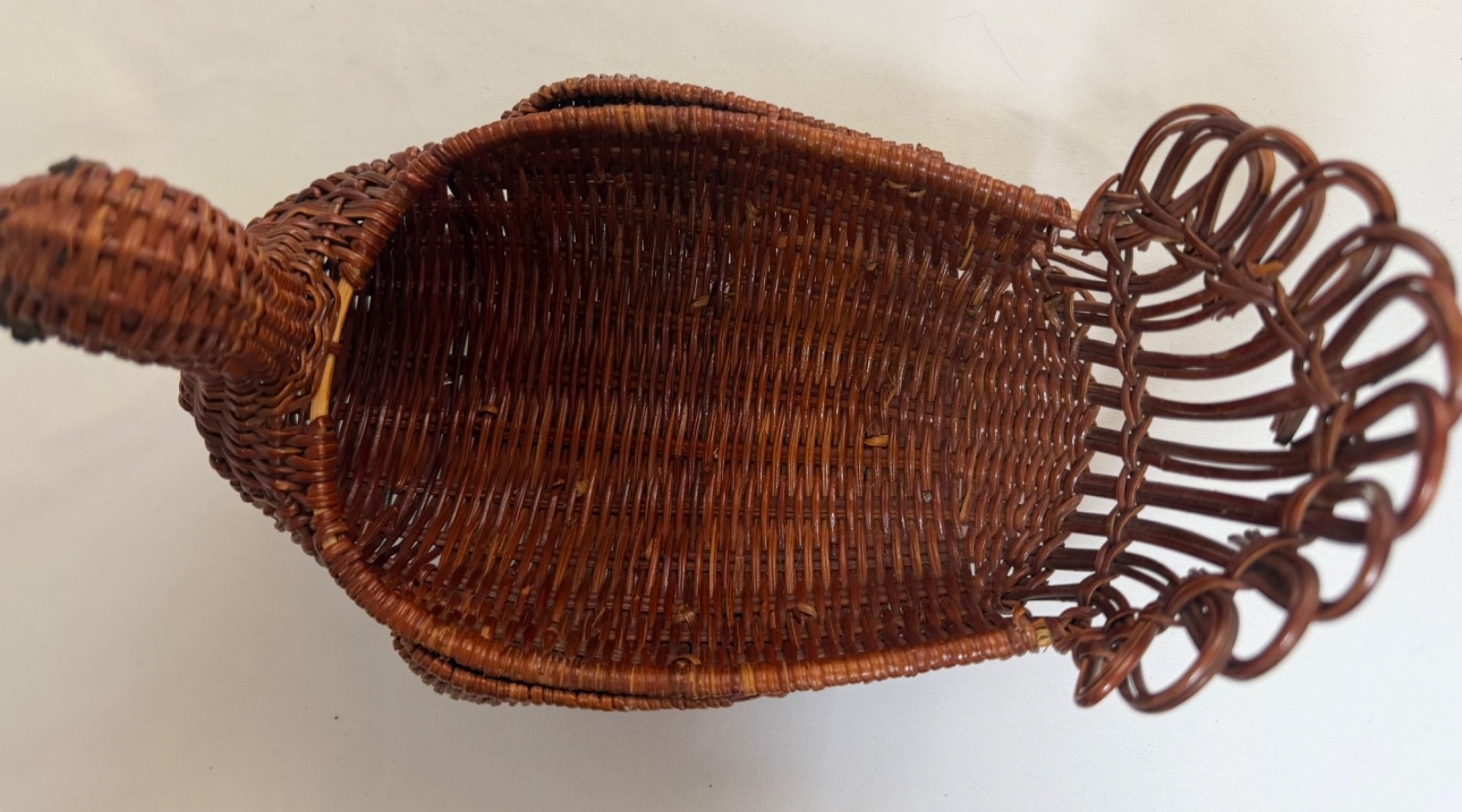 Vintage Handwoven Wicker Bird Basket Turkey/Duck Figure – Rattan Farmhouse Decor