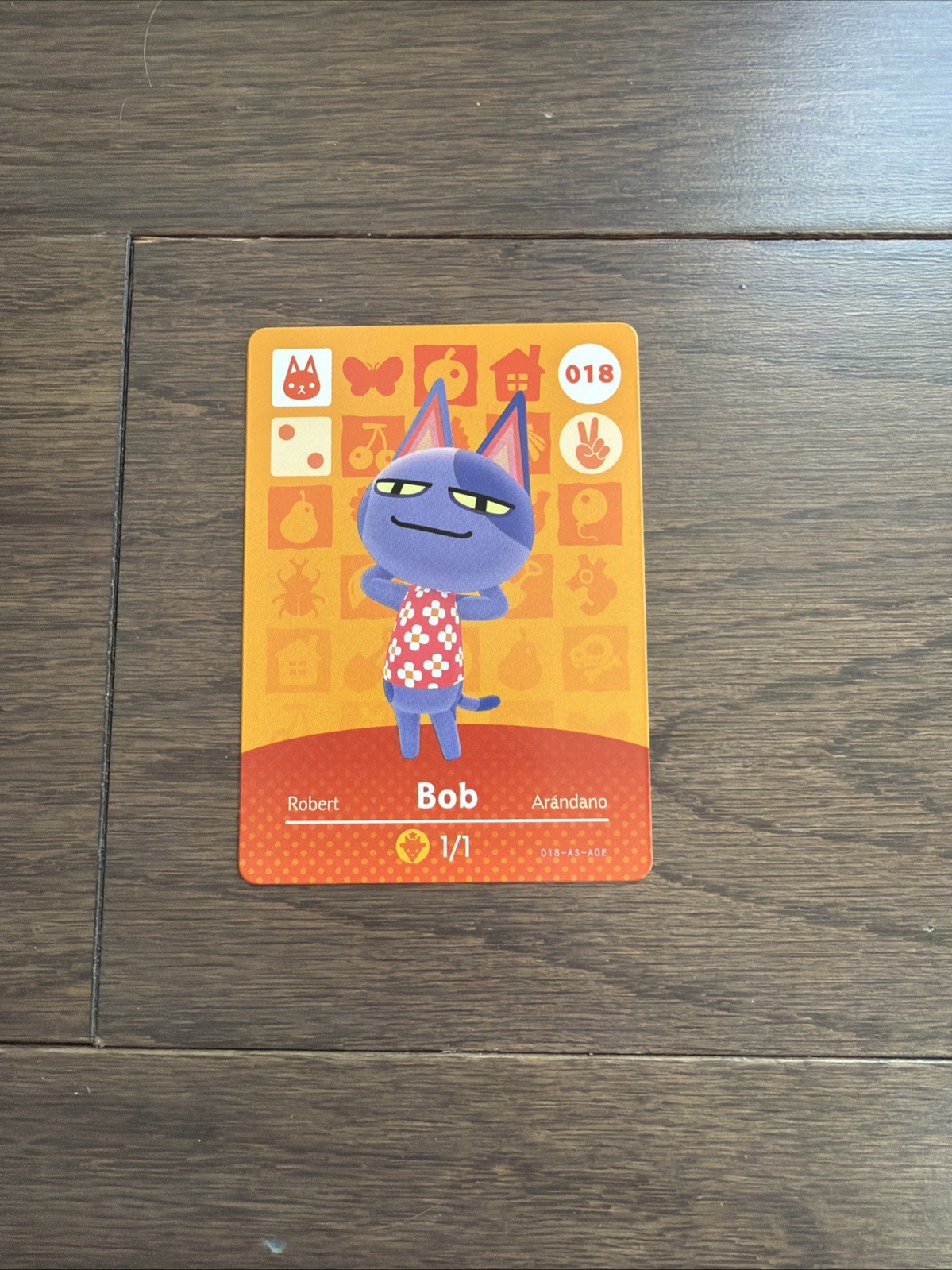Bob #018 Animal Crossing Amiibo Authentic Nintendo NM Card From Series 1