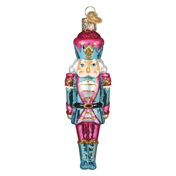 Old World Christmas PASTEL NUTCRACKER (44276) Glass Ornament w/ OWC Box