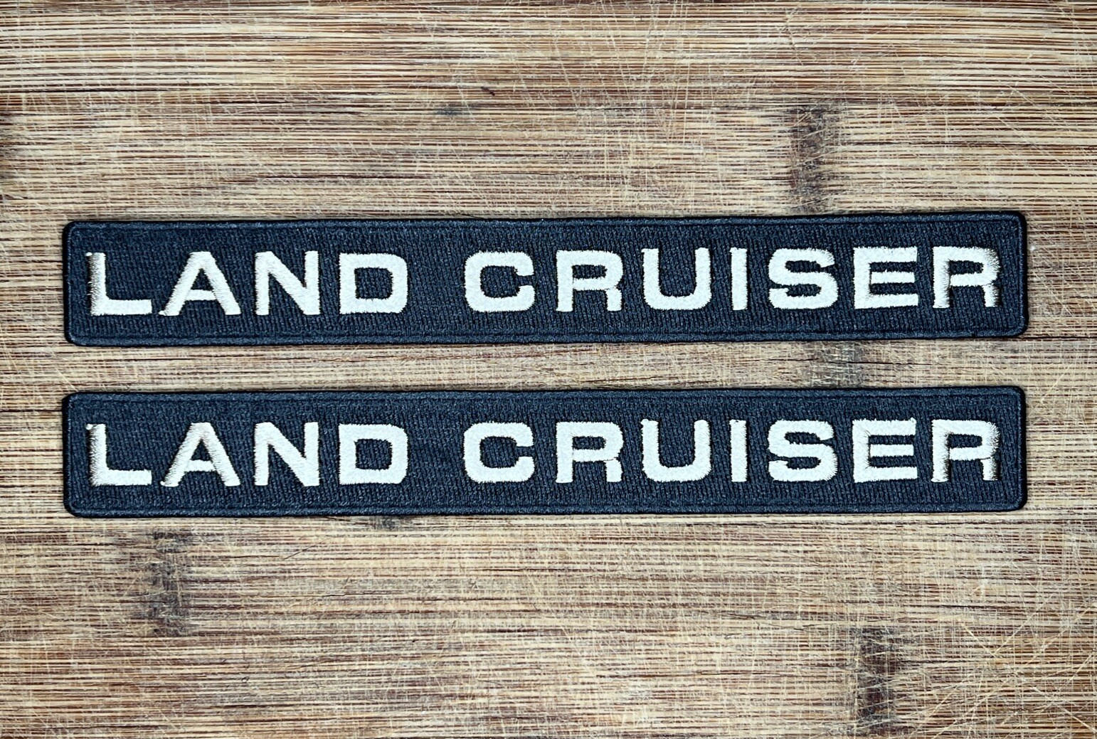 Toyota Land Cruiser OEM Embroidered Patch Set Gray Champaign 7.75 x 1 Inches