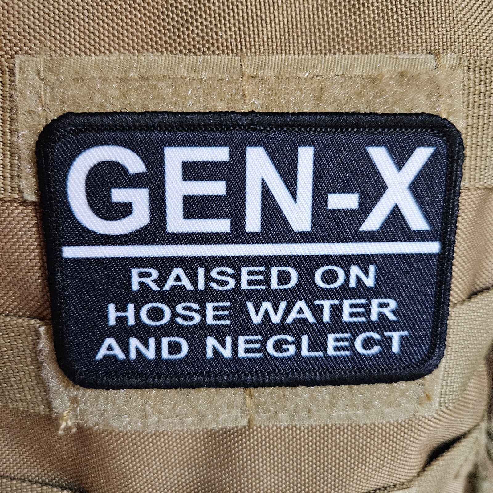 Gen x meme patch 2″x3″ hook & loop backing morale patch