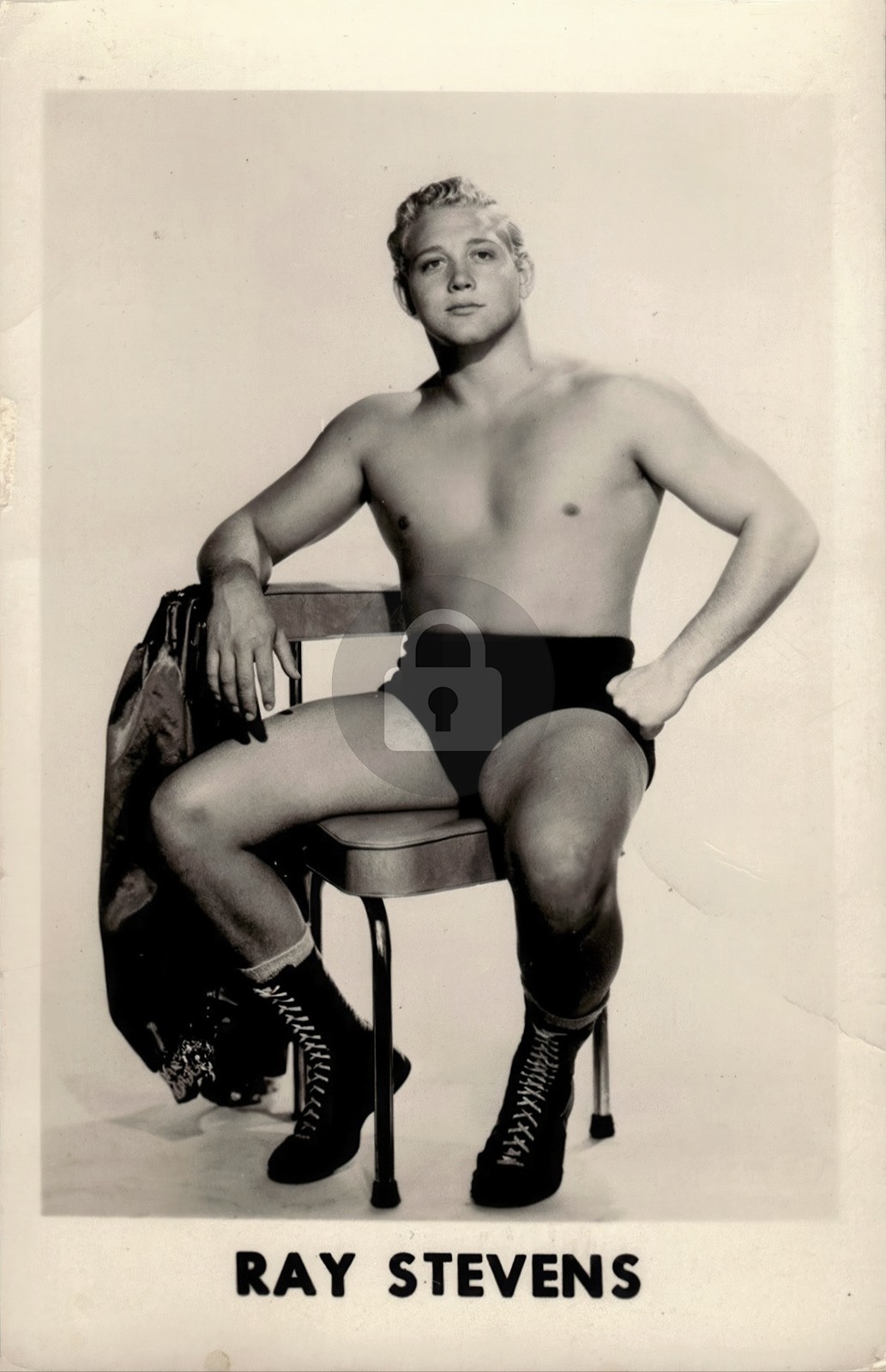 Ray Crippler Stevens Professional Wrestling RPPC Photo Postcard COPY