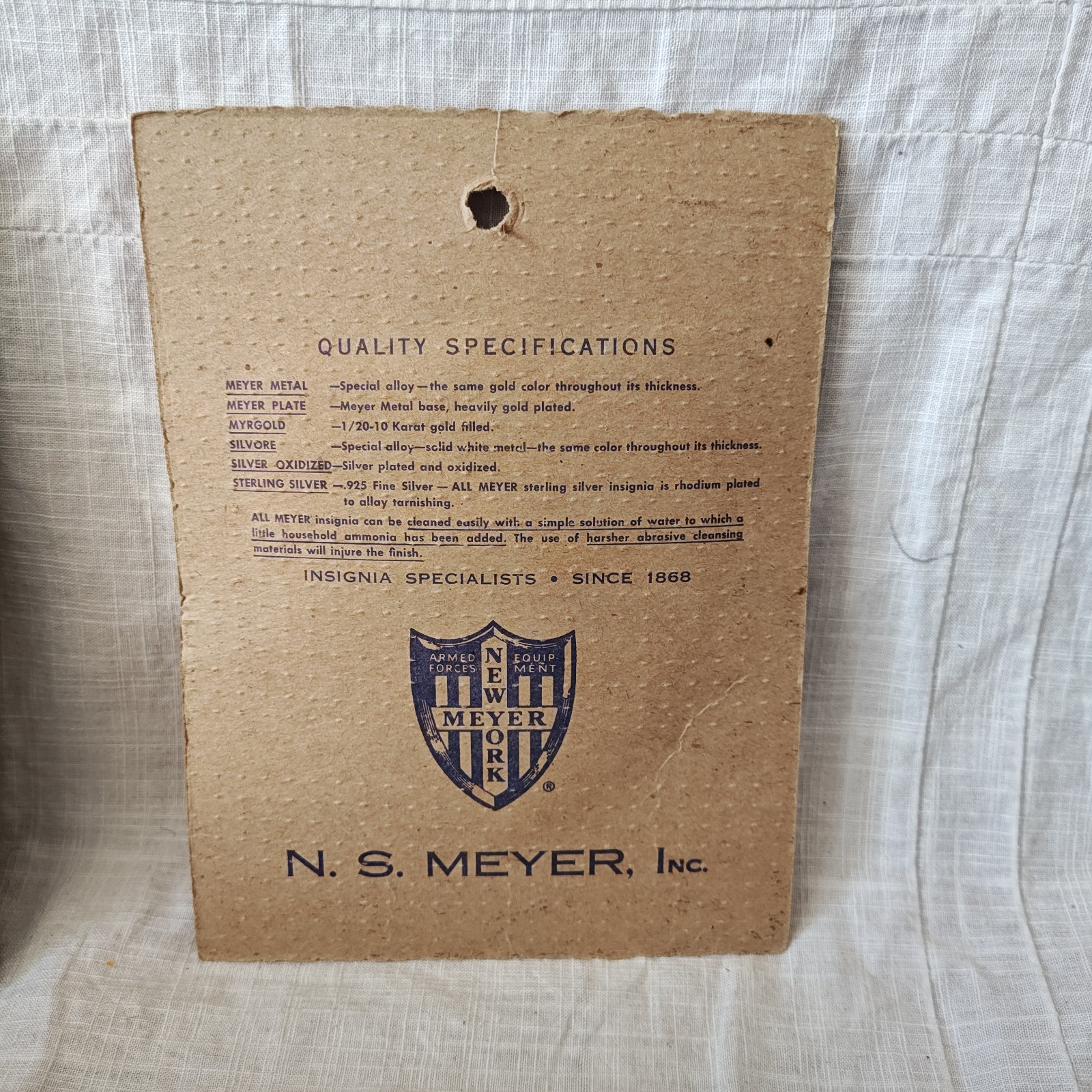 WW2 2nd INFANTRY DIVISION Patch – NEW in Original N.S. Meyer, Inc. 1963 Package