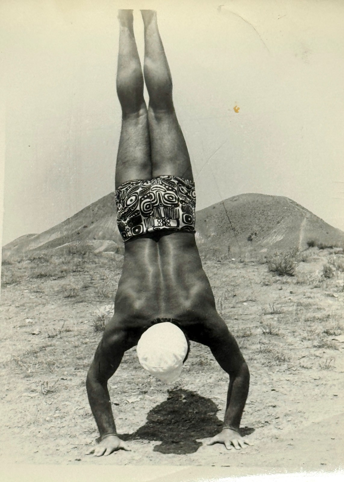 Gay Interest Beefcake 1950s Muscular Shirtless Man Handstand Pose Soviet Vtg